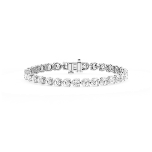 Round Lab Grown Diamond Three Prong Tennis Bracelet