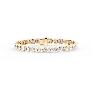 Round Lab Grown Diamond Three Prong Tennis Bracelet