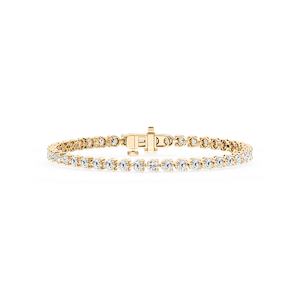Round Lab Grown Diamond Three Prong Tennis Bracelet