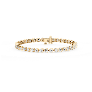 Round Lab Grown Diamond Three Prong Tennis Bracelet