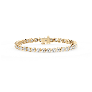 Round Lab Grown Diamond Three Prong Tennis Bracelet