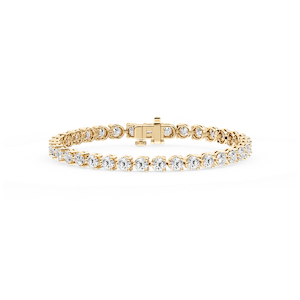 Round Lab Grown Diamond Three Prong Tennis Bracelet