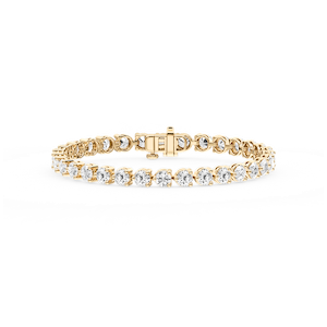 Round Lab Grown Diamond Three Prong Tennis Bracelet