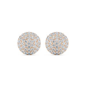 Round Pave Stud Earrings