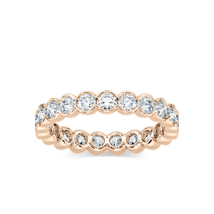 Yasmine Round Lab Grown Diamond Half Bezel Set Eternity Band