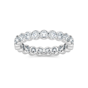 Yasmine Round Lab Grown Diamond Half Bezel Set Eternity Band