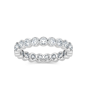 Yasmine Round Lab Grown Diamond Half Bezel Set Eternity Band