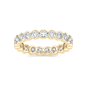 Yasmine Round Lab Grown Diamond Half Bezel Set Eternity Band
