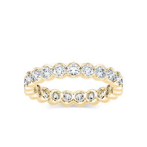 Yasmine Round Lab Grown Diamond Half Bezel Set Eternity Band