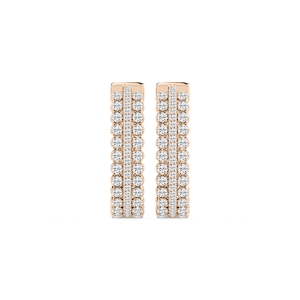 1 ½ ctw Round Lab Grown Diamond Triple Row Hoop Earrings