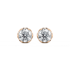 3 ctw Round Lab Grown Diamond Tulip Stud Earrings