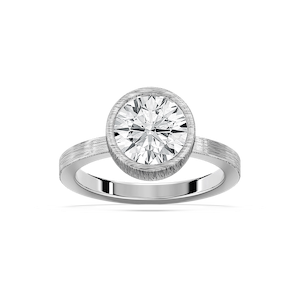 Rustic Satin Hammer Finish Petite Artisan Ring