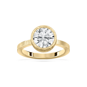 Rustic Satin Hammer Finish Petite Artisan Ring