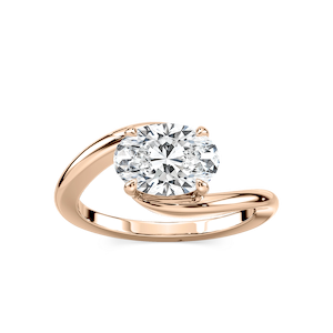 Saige Oval Lab Grown Diamond Bypass Solitaire Engagement Ring