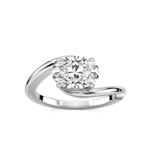Saige Oval Lab Grown Diamond Bypass Solitaire Engagement Ring