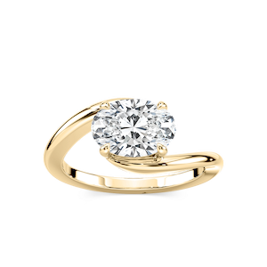 Saige Oval Lab Grown Diamond Bypass Solitaire Engagement Ring