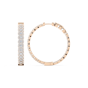 5 ¾ ctw Round Lab Grown Diamond Scalloped Edge Hoop Earrings