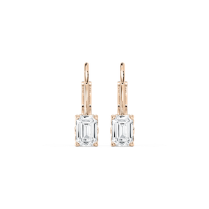 Emerald Lab Grown Diamond Filigree Scroll Leverback Drop Earrings