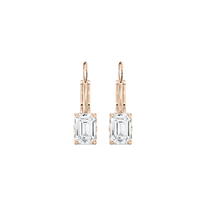 Emerald Lab Grown Diamond Filigree Scroll Leverback Drop Earrings