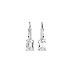 Emerald Lab Grown Diamond Filigree Scroll Leverback Drop Earrings