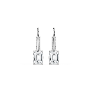 Emerald Lab Grown Diamond Filigree Scroll Leverback Drop Earrings