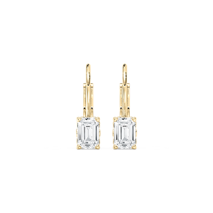 Emerald Lab Grown Diamond Filigree Scroll Leverback Drop Earrings