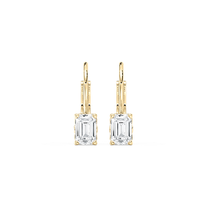 Emerald Lab Grown Diamond Filigree Scroll Leverback Drop Earrings