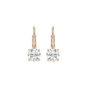 Round Lab Grown Diamond Filigree Scroll Leverback Drop Earrings