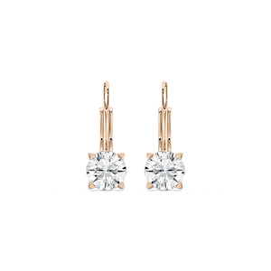 Round Lab Grown Diamond Filigree Scroll Leverback Drop Earrings