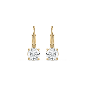 Round Lab Grown Diamond Filigree Scroll Leverback Drop Earrings