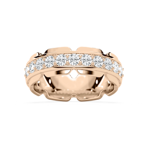 Zayn 1 ⅕ ctw Round Lab Grown Diamond 7.50mm Grooved Channel Mens Wedding Band