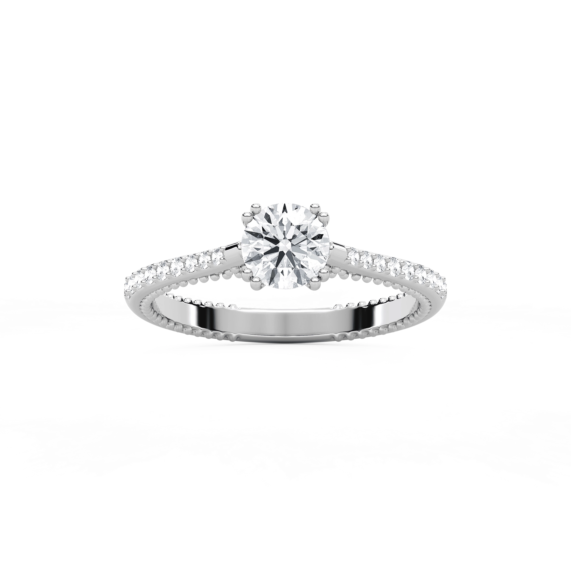 Selah Petite Round Engagement Ring in 14K Rose Gold