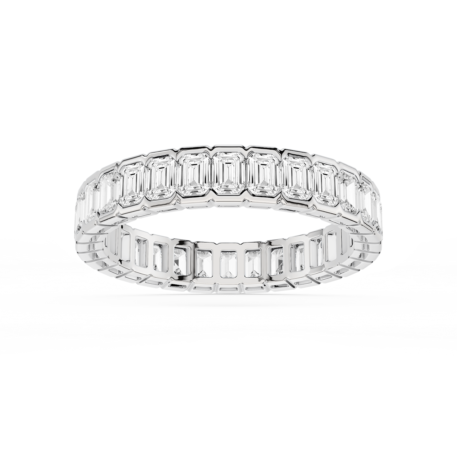 Serena Emerald Lab Grown Diamond Half Bezel Eternity Band