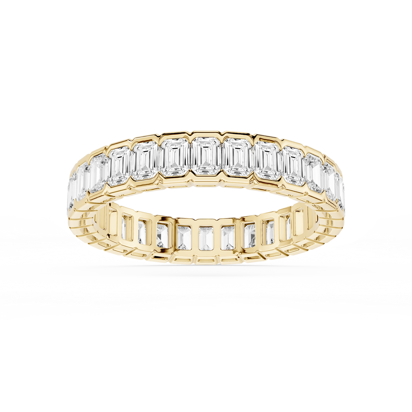 Serena Emerald Lab Grown Diamond Half Bezel Eternity Band