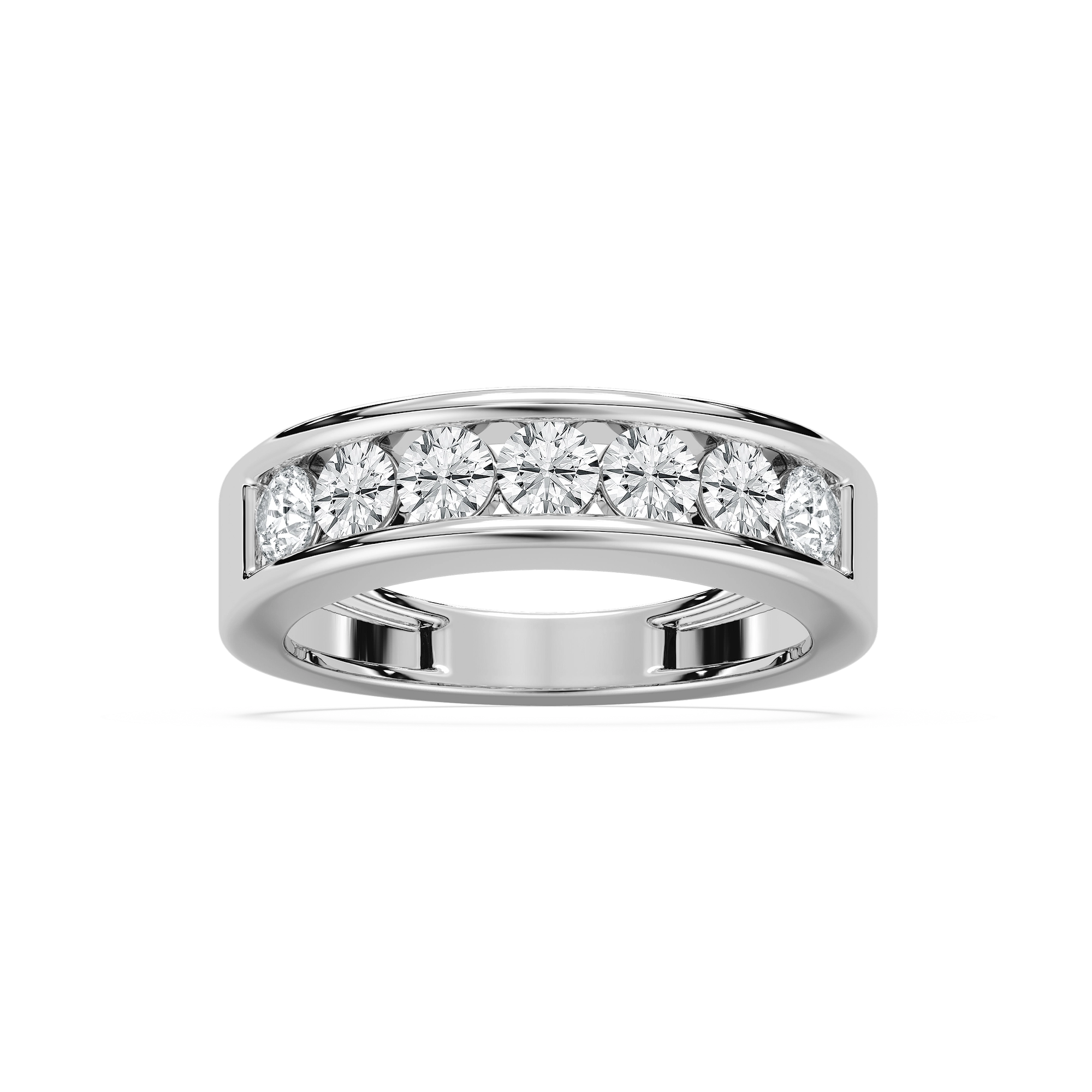 Seven-Stone Channel Set Diamond Band in Rose Gold