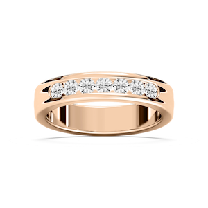 Nash 5/8 ctw Round Lab Grown Diamond 5.00mm Channel Mens Wedding Band