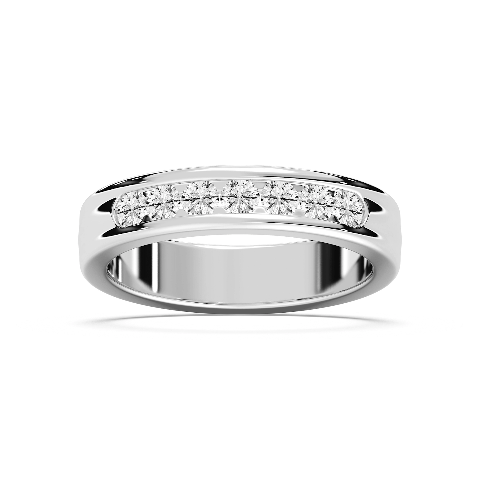 Nash 5/8 ctw Round Lab Grown Diamond 5.00mm Channel Mens Wedding Band