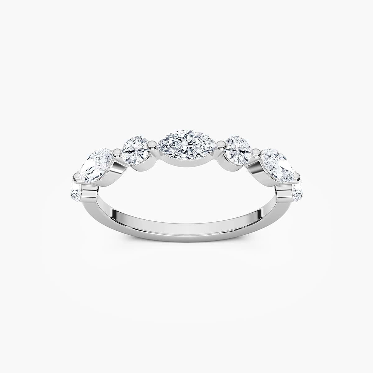 Natalie 7/8 ctw Marquise and Round Lab Grown Diamond Shared Prong Wedding Band