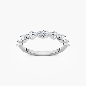 Natalie 7/8 ctw Marquise and Round Lab Grown Diamond Shared Prong Wedding Band