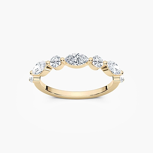 Natalie 7/8 ctw Marquise and Round Lab Grown Diamond Shared Prong Wedding Band