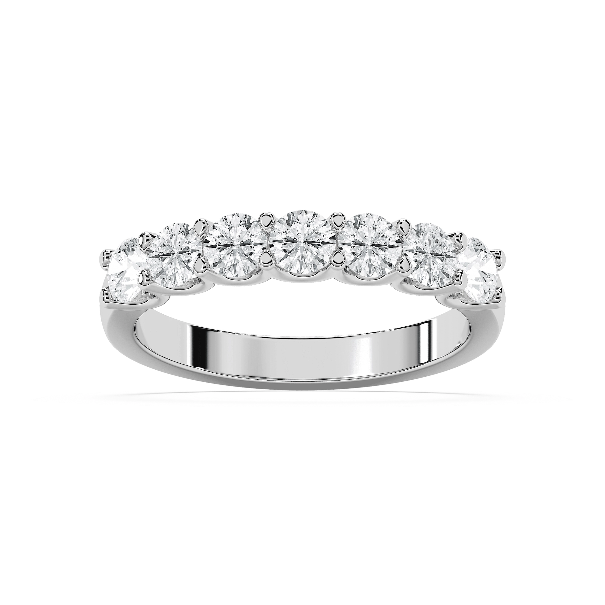 Amelia 1 ctw Round Lab Grown Diamond Seven Stone U Prong Anniversary Band