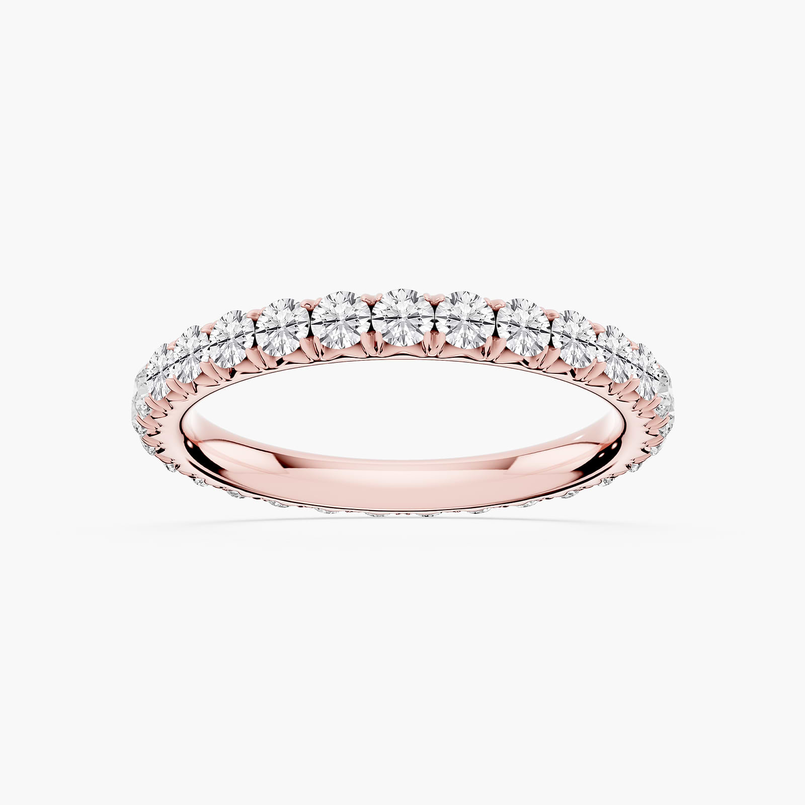 Sharon Round Lab Grown Diamond French Pave Eternity Band