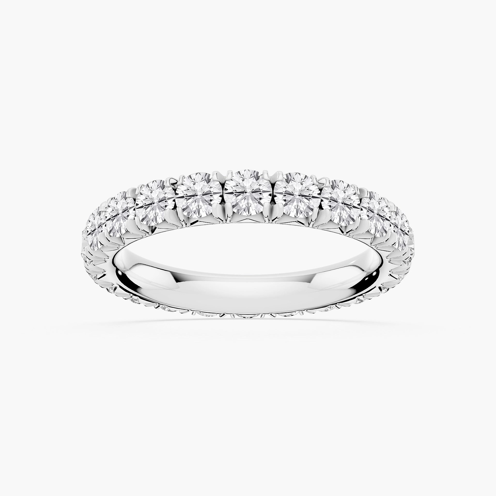 Sharon Round Lab Grown Diamond French Pave Eternity Band