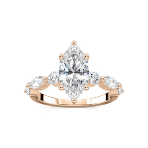 Sia Marquise Lab Grown Diamond Single Shared Prong Side Stone Engagement Ring