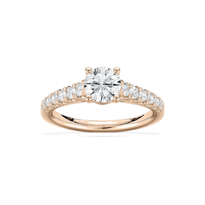Lyra 1 ²⁄₅ ctw Round Lab Grown Diamond Graduated Side Stone Engagement Ring
