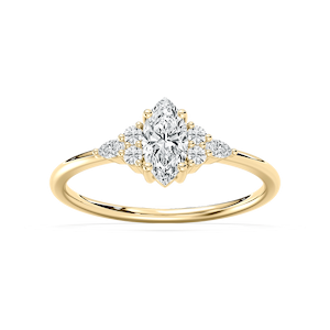 Signe 5/8 ctw Marquise Lab Grown Diamond Petite Side Stone Engagement Ring