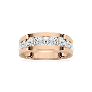 Silas 2 ctw Round Lab Grown Diamond 3.15mm Channel Mens Wedding Band