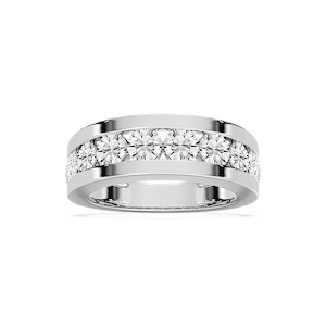 Silas 2 ctw Round Lab Grown Diamond 3.15mm Channel Mens Wedding Band