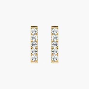 1/2 ctw Round Lab Grown Diamond Single Row Stud Earrings