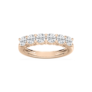 River 1 ⅕ ctw Round Lab Grown Diamond Six Stone Shared Prong Anniversary Band